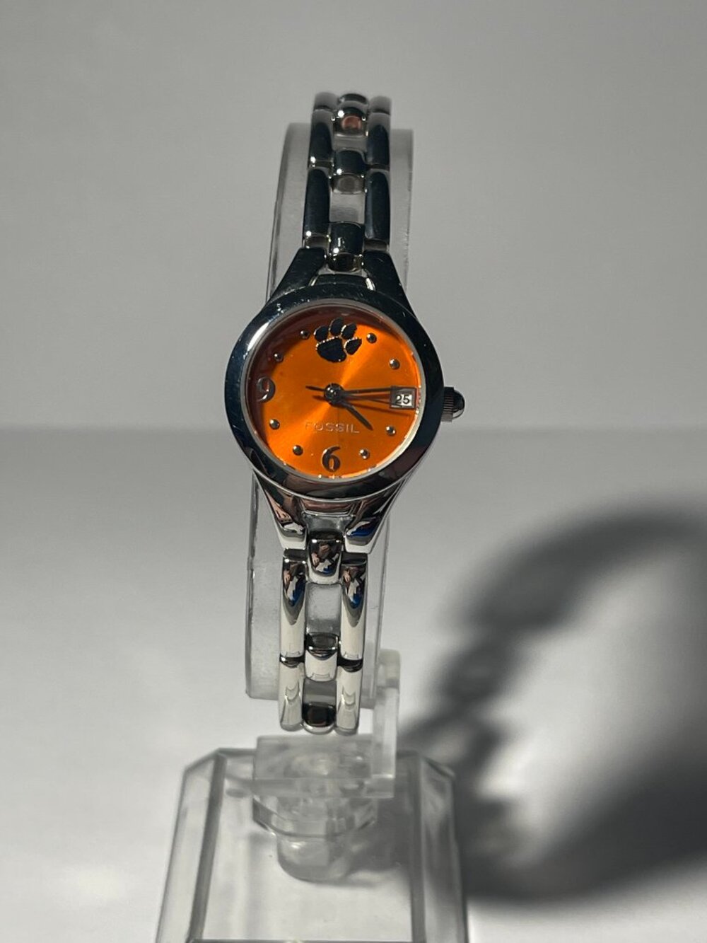 Clemson Tigers NCAA Stainless-Steel Bracelet Watch by Fossil NEW